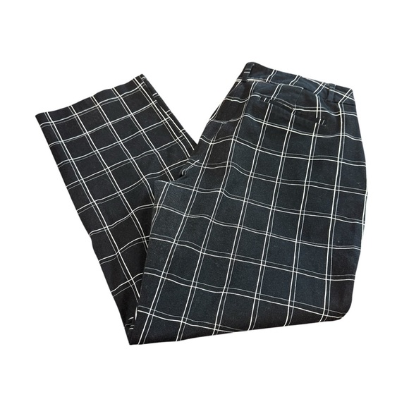 Apt 9 size 14 Black and White Checkered Pants Torie style straight leg - Picture 1 of 12